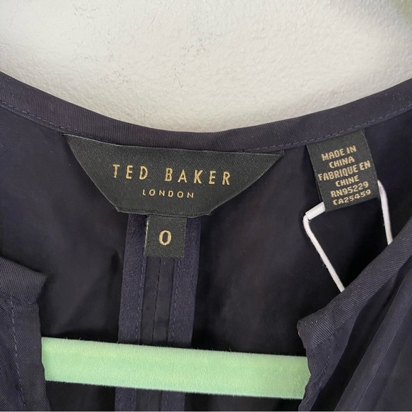 NWT Ted Baker Delvina Halterneck Wide Leg Wrap Tie Jumpsuit Dark Navy Sz 0 US 2 - Picture 5 of 16